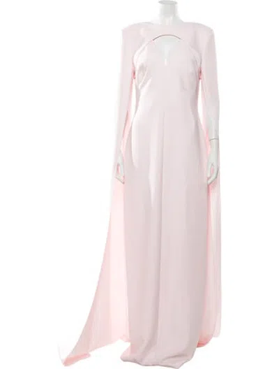 Pre-owned Safiyaa Plunge Neckline Long Dress W/ Tags In Pink