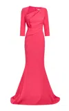 Safiyaa Asymmetric Pollina Gown In Pink
