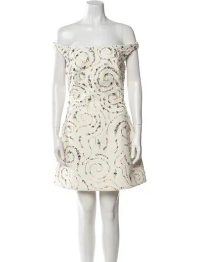 Pre-owned Safiyaa Printed Mini Dress In Neutral
