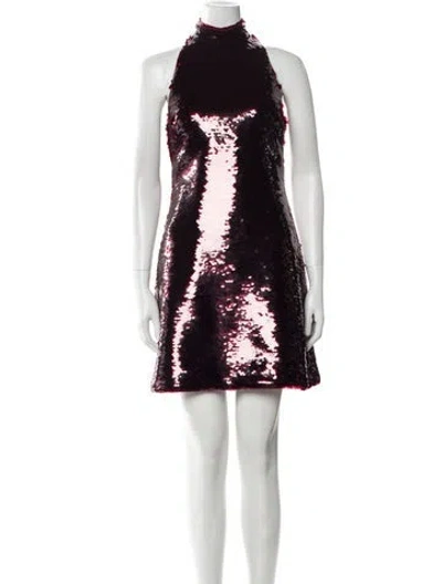 Pre-owned Safiyaa Printed Mini Dress In Red