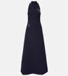 Safiyaa Priscilla Embellished Crêpe Gown In Blue