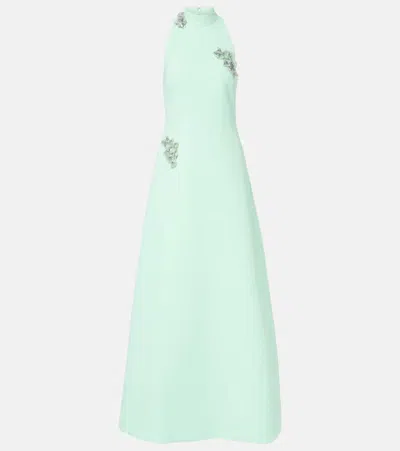 Safiyaa Priscilla Embellished Crêpe Gown In Green