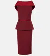 Safiyaa Rella Draped Peplum Heavy Crêpe Midi Dress In Swinton