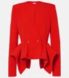Safiyaa Renna Ruffled Blazer In Red