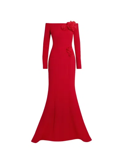 Safiyaa Rory Off-the-shoulder Maxi Dress In Red
