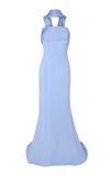 Safiyaa Women's Roshana Draped Satin And Crepe Gown In Blue