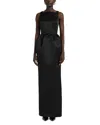 Safiyaa Trecchi Embroidered Duchesse Gown In Black