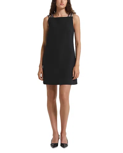 Safiyaa Sahle Shift Mini Dress In Black/gunmetal