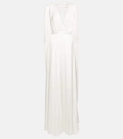 Safiyaa Satin Cape Gown In White