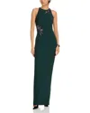Safiyaa Saysha Embellished Sleeveless Gown In Darkest Spruce