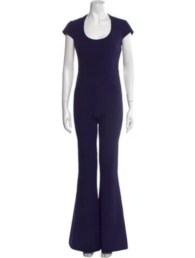 Pre-owned Safiyaa Scoop Neck Jumpsuit In Blue