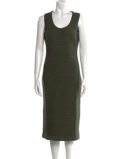 Pre-owned Safiyaa Scoop Neck Knee-length Dress W/ Tags In Green