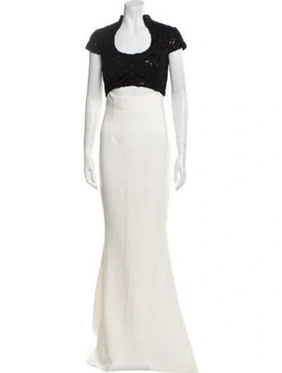 Pre-owned Safiyaa Scoop Neck Long Dress
