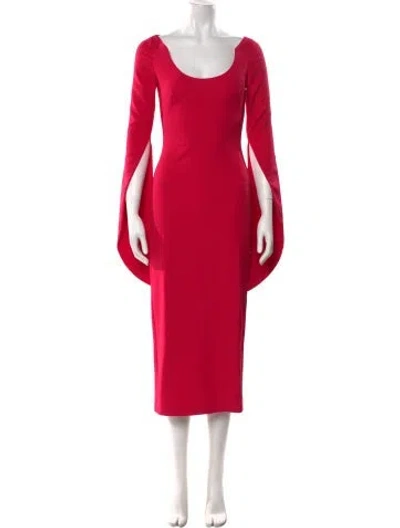 Pre-owned Safiyaa Scoop Neck Long Dress In Pink