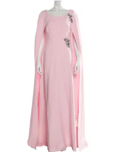 Pre-owned Safiyaa Scoop Neck Long Dress In Pink