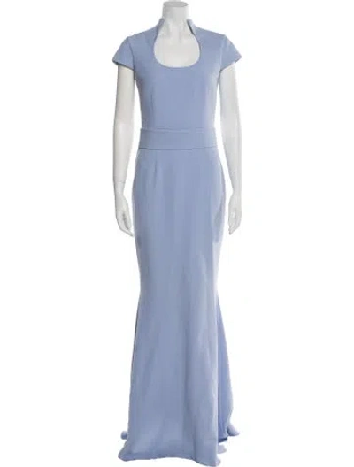 Pre-owned Safiyaa Scoop Neck Long Dress In Purple