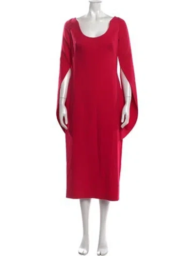 Pre-owned Safiyaa Scoop Neck Midi Length Dress In Pink