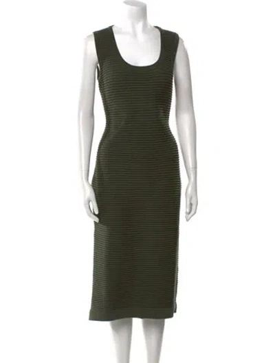 Pre-owned Safiyaa Scoop Neck Midi Length Dress W/ Tags In Green