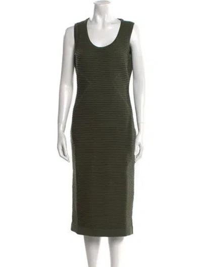 Pre-owned Safiyaa Scoop Neck Midi Length Dress W/ Tags In Green