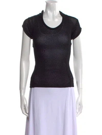 Pre-owned Safiyaa Scoop Neck Short Sleeve Top W/ Tags In Black