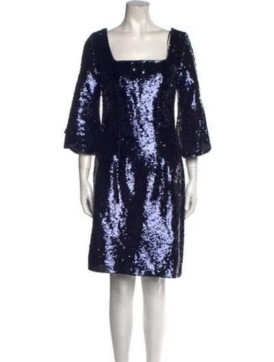Pre-owned Safiyaa Sequin Mini Dress In Blue