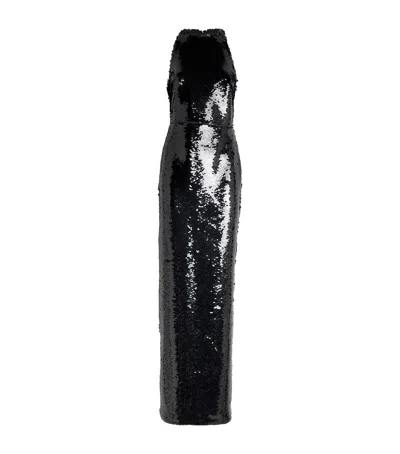 Safiyaa Sequin Santina Gown In Black