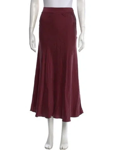 Pre-owned Safiyaa Silk Midi Length Skirt In Burgundy