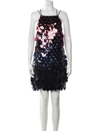 Pre-owned Safiyaa Silk Mini Dress In Black