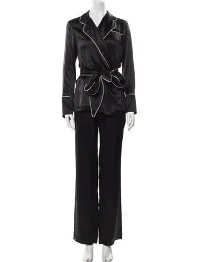 Pre-owned Safiyaa Silk Pajama Top W/ Tags W/ Tags In Black