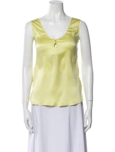 Pre-owned Safiyaa Silk Sleeveless Top W/ Tags W/ Tags In Yellow