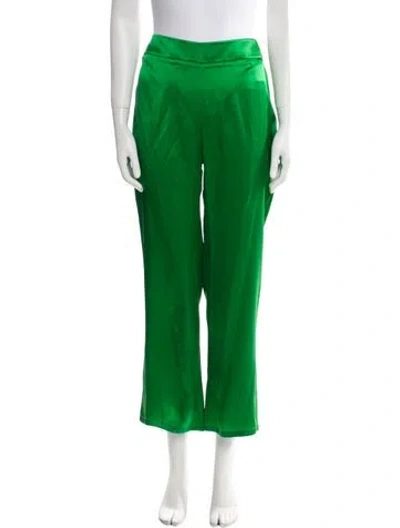 Pre-owned Safiyaa Silk Wide Leg Pants In Green