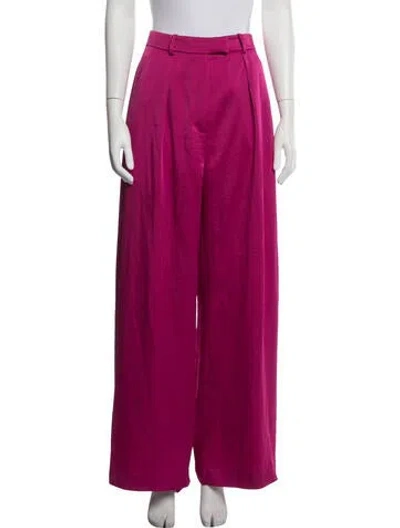 Pre-owned Safiyaa Silk Wide Leg Pants In Pink
