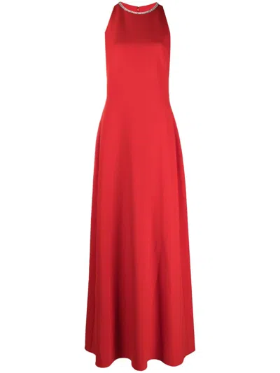 Safiyaa Sleeveless Long Dress In Red