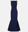 Safiyaa Sloane Embellished Crepe Gown In Blue