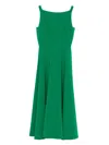 Safiyaa Square-neck Flared Midi Day Dress In Green