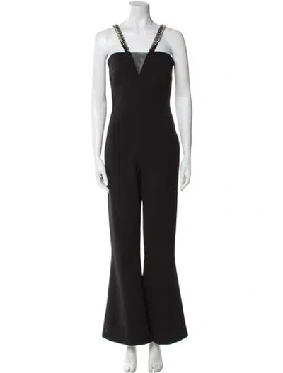 Pre-owned Safiyaa Square Neckline Jumpsuit In Black