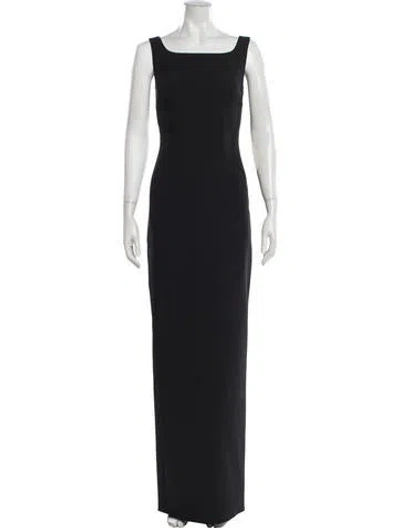 Pre-owned Safiyaa Square Neckline Long Dress In Blue