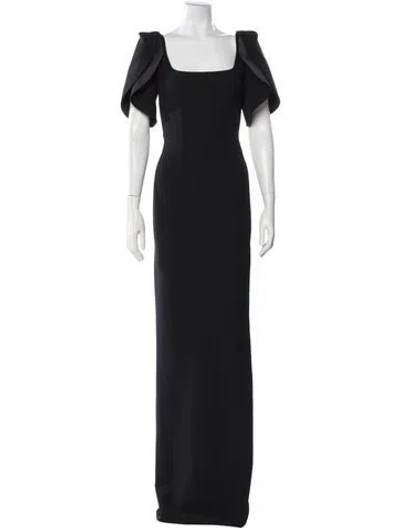 Pre-owned Safiyaa Square Neckline Long Dress In Gray