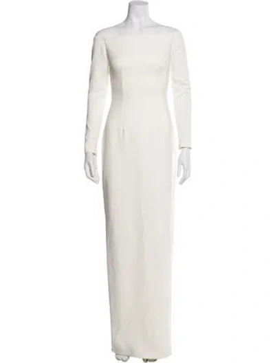 Pre-owned Safiyaa Square Neckline Long Dress In Neutral