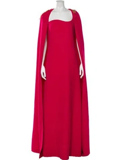 Pre-owned Safiyaa Square Neckline Long Dress In Pink