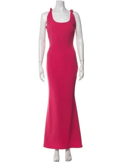 Pre-owned Safiyaa Square Neckline Long Dress In Pink