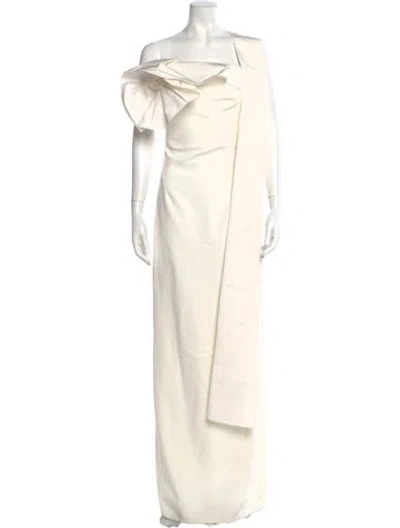 Pre-owned Safiyaa Square Neckline Long Dress W/ Tags In Neutral
