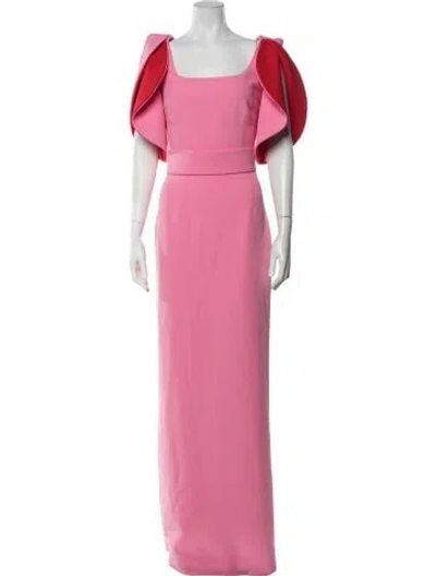 Pre-owned Safiyaa Square Neckline Long Dress W/ Tags In Pink