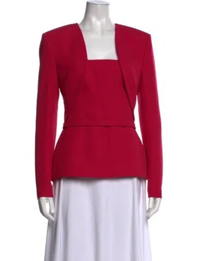 Pre-owned Safiyaa Square Neckline Long Sleeve Blouse In Pink