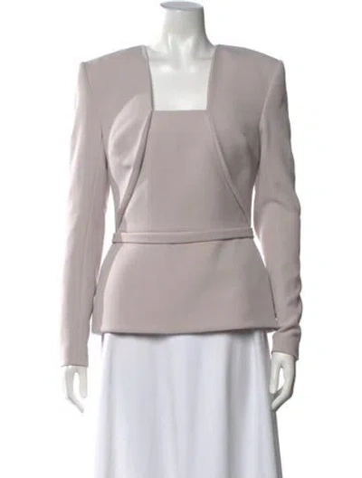 Pre-owned Safiyaa Square Neckline Long Sleeve Top W/ Tags In Grey