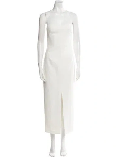Pre-owned Safiyaa Square Neckline Midi Length Dress W/ Tags In Neutral