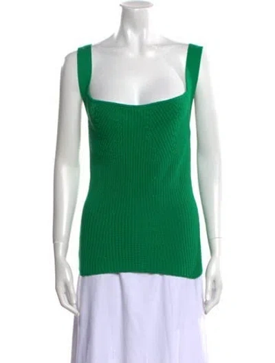 Pre-owned Safiyaa Square Neckline Sweater In Green