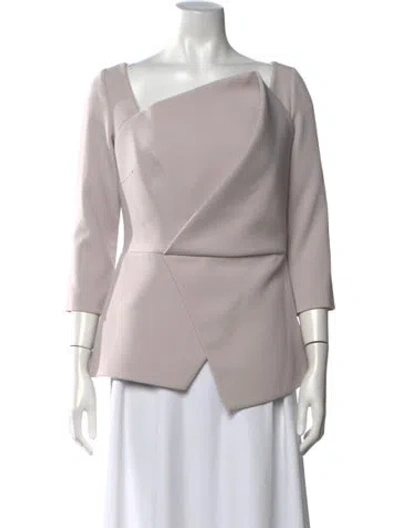 Pre-owned Safiyaa Square Neckline Three-quarter Sleeve Top W/ Tags In Grey