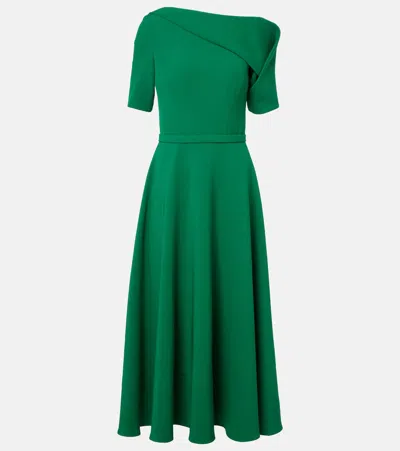 Safiyaa Stephanie Draped Crêpe Cocktail Dress In Green