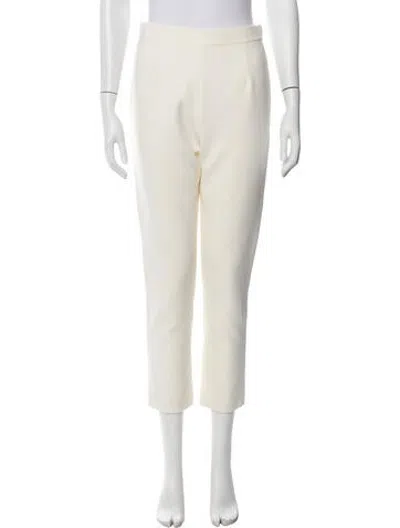 Pre-owned Safiyaa Straight Leg Pants In Neutrals